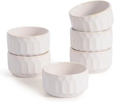 Ramekin Dish Set of 6, 4 OZ Ramekin for Creme Brulee, Lava Cake, Pudding, Souffl