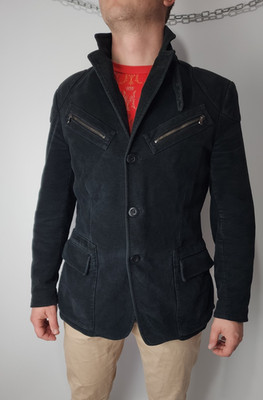 LAB Pal Zileri Men s Jacket Blazer Style Black Size 50 Slim Fit Suede Look