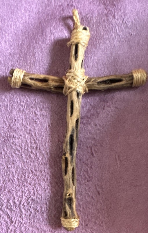 Handmade Rustic Wood Cross Wall Hanging Rope/Twine Wrap Christian Decor