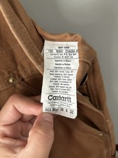 Carhartt Men  s Brown Canvas Cotton Bib Overalls 38x32 R03 BRN