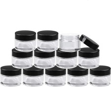 30 Pack of 2 oz Clear Round Glass Jars,with Inner Liners and 2oz/Clear/30pack