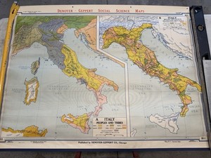 Vintage Denoyer-Geppert B11 Social Science Map: Ancient Italy - Peoples & Tribes