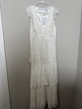 Lulu  s White Lace Maxi Dress Size Medium