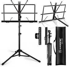 K KASONIC Music Stand, 2 in 1 Dual-Use Folding Sheet Music Stand  Desktop Book