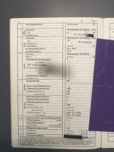 VW Volkswagen Typ 31 1969 STH 1.6 1570ccm Motor 54 PS Dokumente Abmeldung 04/76