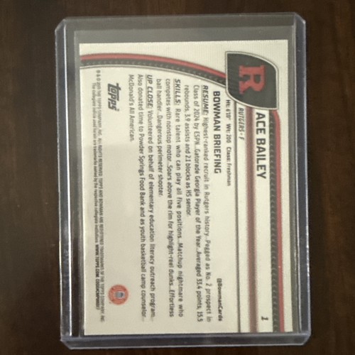 2024-25 Bowman University Chrome Sapphire Edition - Ace Bailey #1 (RC) - Foto 2 di 2