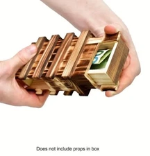 Magic Wooden Gift Box Money Gift Wrapped Puzzle Box, Large Size, 2 Secret Compar