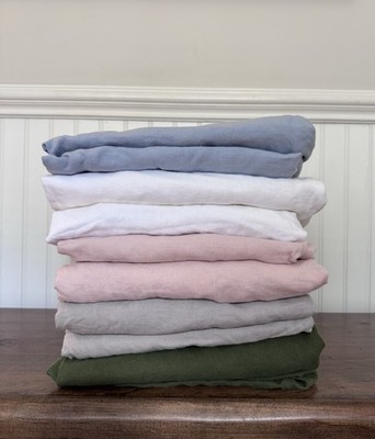 NEW 100% French Linen OEKO-TEX Certified SINGLE Fitted Sheet Queen Size