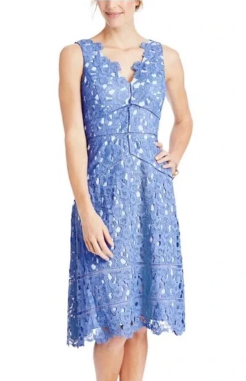 Vineyard Vines 144th Kentucky Derby Periwinkle Blue Lace Party Dress - Size 4 image 2