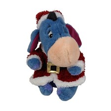 Disney Store Winnie the Pooh Eeyore Santa Suit Christmas Holiday Plush 11"