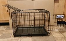 Petmate 2 Door Training Retreat Wire Dog Kennel in Black, 19" L X 11" W X 13" H
