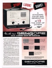 1963 Sencore CG126 Color Bar generator Television TV Vintage Print Ad