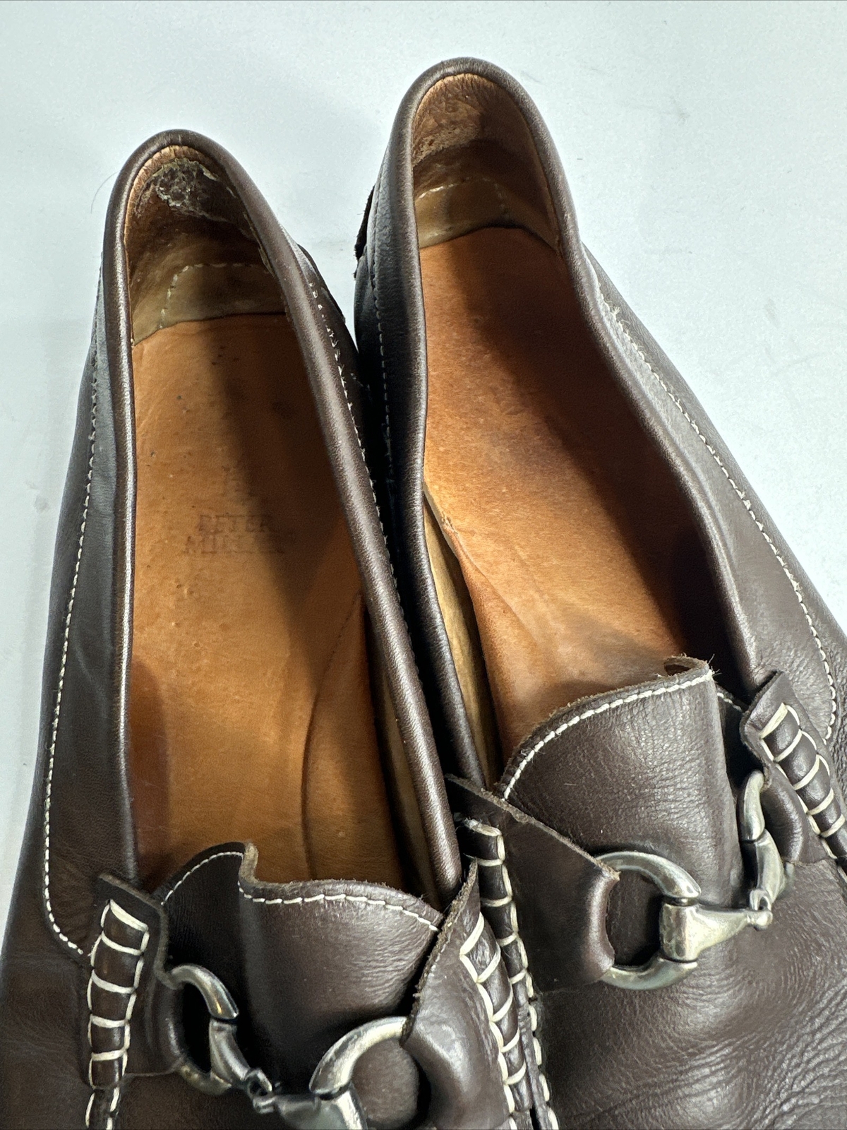 Peter Millar Horse Bit Driving Shoes Size 12M Brown Leather Mocs