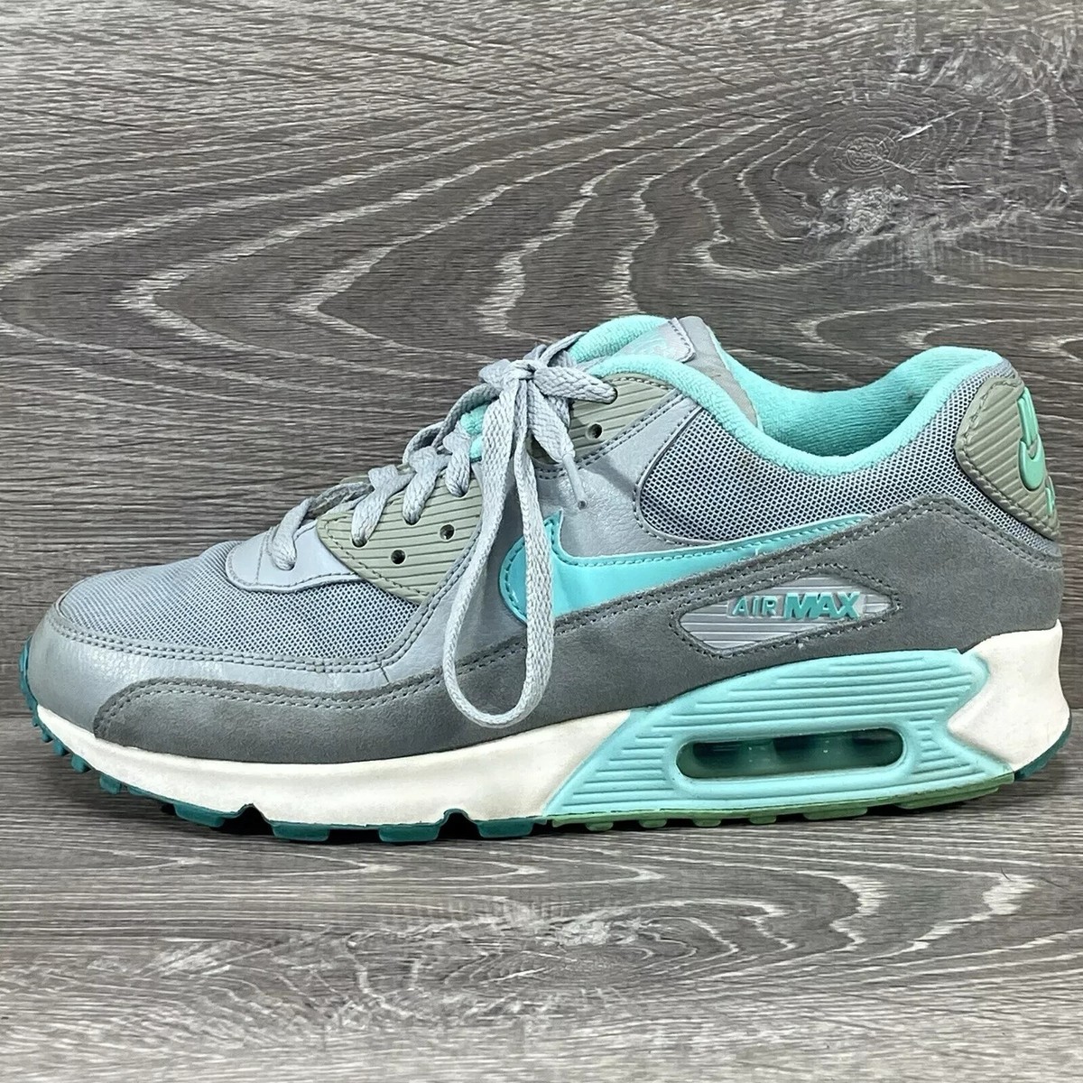 Nike Air Max 90 SE Gray Blue Womens Size Rare Athletic Running Shoes  Leather