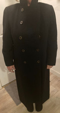 Fleurette Black Double Breasted Cashmere Long Coat 14