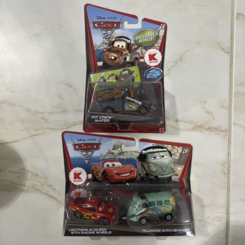 Disney Cars Kmart Lightning McQueen Racing Wheels Fillmore 2 Pack Pit Crew Mater