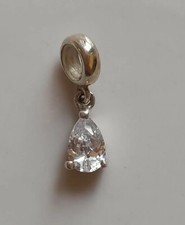 Lovelinks sterling silver 925 clear crystal teardrop bracelet charm