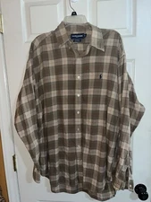 Polo Golf Ralph Lauren Marlowe Shirt Mens l Brown Plaid Flannel 
