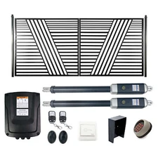 ALEKO Steel Dual Swing Garden Driveway Gate Sofia Style 18 x 6 feet with Opener