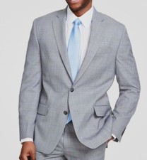 Michael Kors Men's Gray Classic-Fit Stretch Wool-Blend Suit Jacket Size 42R