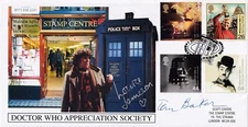 Doctor Who Appreciation Society FDC Signed By Tom Baker and Louise Jameson