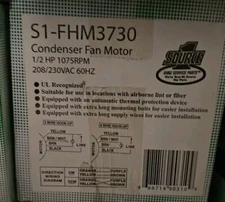 NEW Source 1 HVAC S1-FHM3730 Condenser Fan Motor