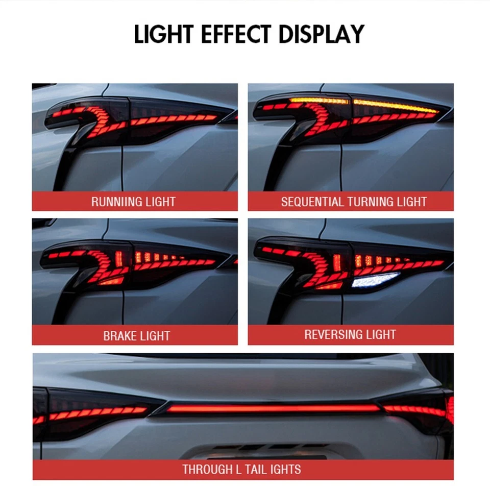 LED Tail Lights ＆ Trunk lamp For 2021-2024 Toyota Sienna Sequential Rear LampS Foto 4 de 4