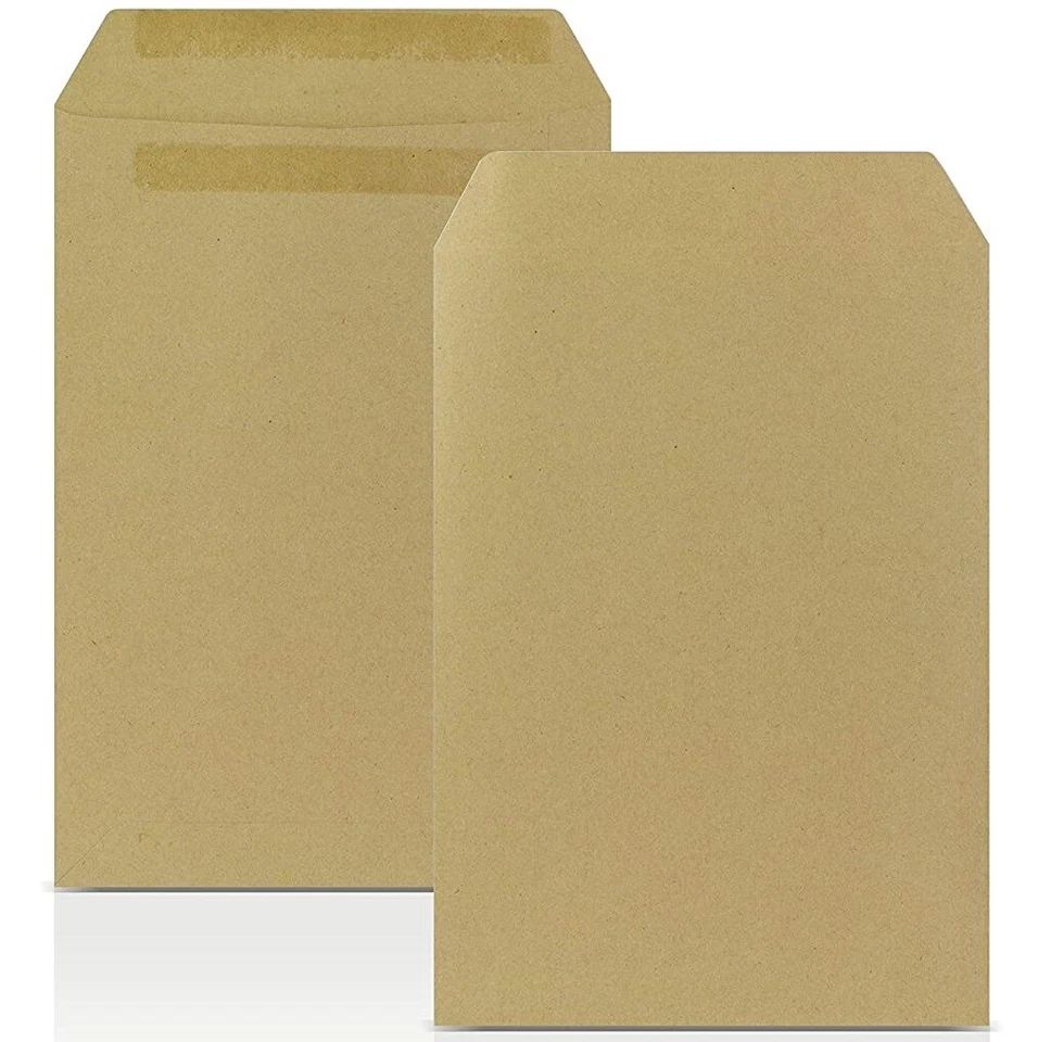 BROWN ENVELOPES C4 C5 A4 A5 MAILING MANILLA PLAIN (NO WINDOW) SELF SEAL OFFICE