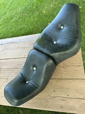 HARLEY DAVIDSON 51649-07A Softail Motorcycle King Queen Black Leather Seat