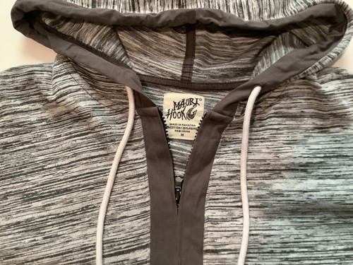 Sudadera con Capucha Maorí Gancho Para Hombres 1/4 Cremallera Pullover Sudadera Bolsillos Gris Jaspeado Talla M - Imagen 2 de 6