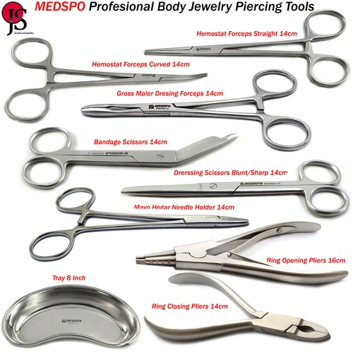 Basic Essential Body Piercing Instruments Tray Clamp Ring Closing Opening Pliers - product listing photo