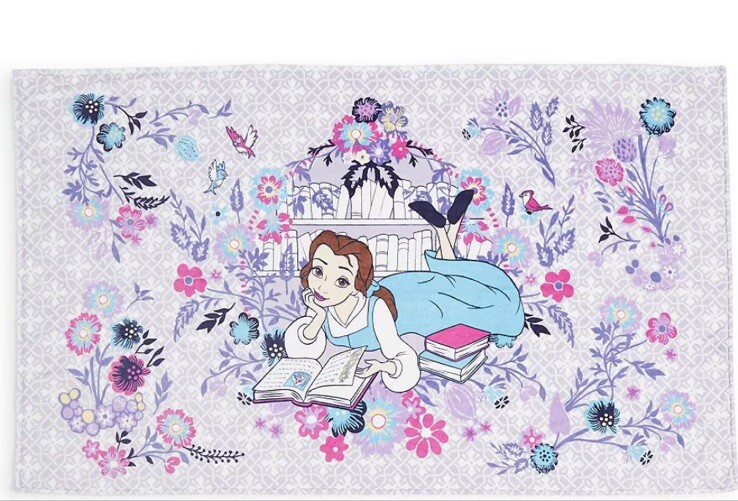 Disney×VeraBradley美女と野獣ポット&チップフリースブランケット Vera Bradley Plush Throw Blanket Disney Beauty & The Beast Belle