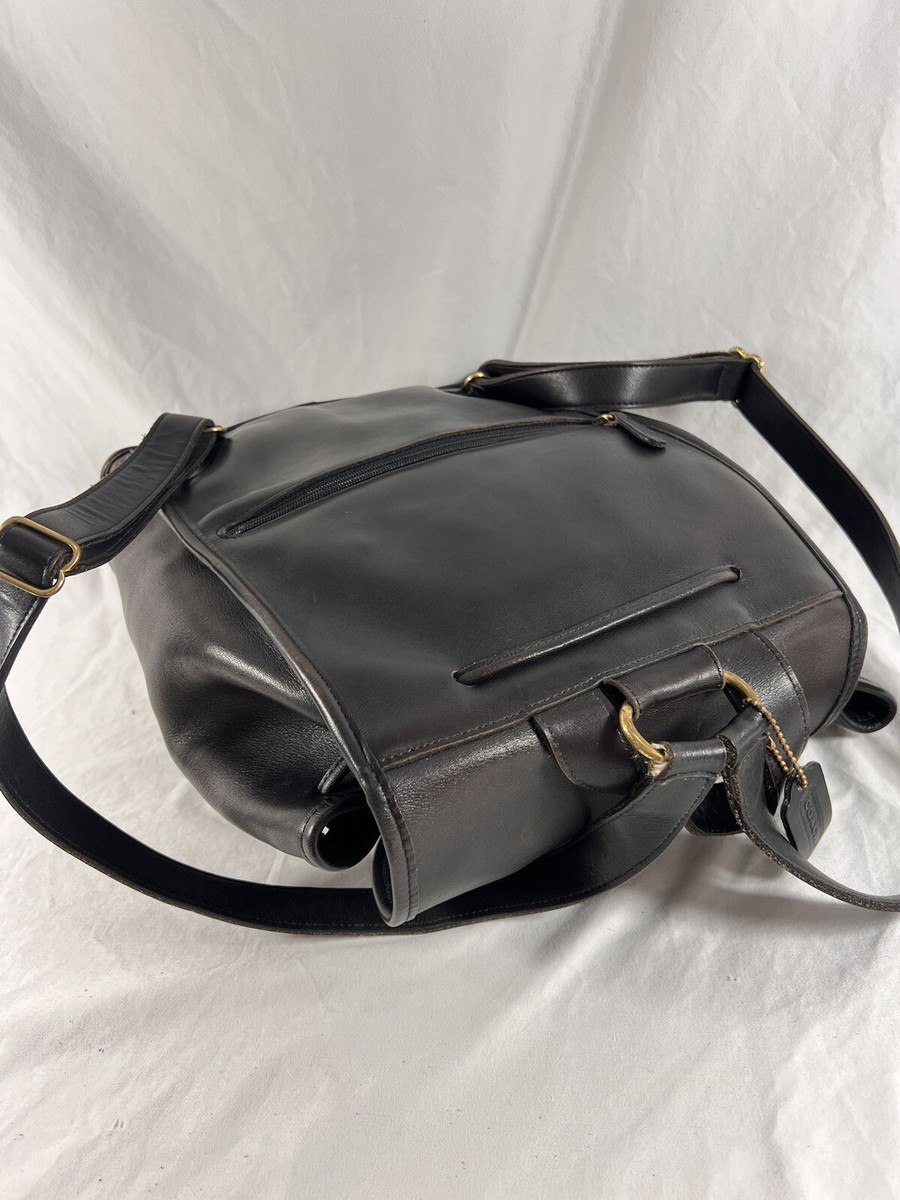 バッグ COACH Back 1994 COACH Vintage Black Leather Backpack Made in The United