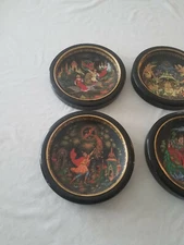 Set of 4 Tianex Bradex Russian Legends Fairy Tale Plates 1988-1990 w/ holders