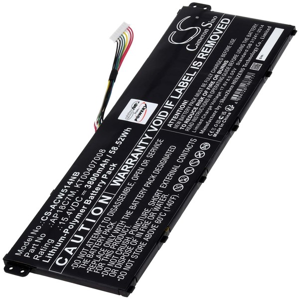 Akku FüR Laptop Acer Conceptd 3 Ezel Pro CC315-72P-79A1 15,4V 3800Mah/58,5Wh Li--image