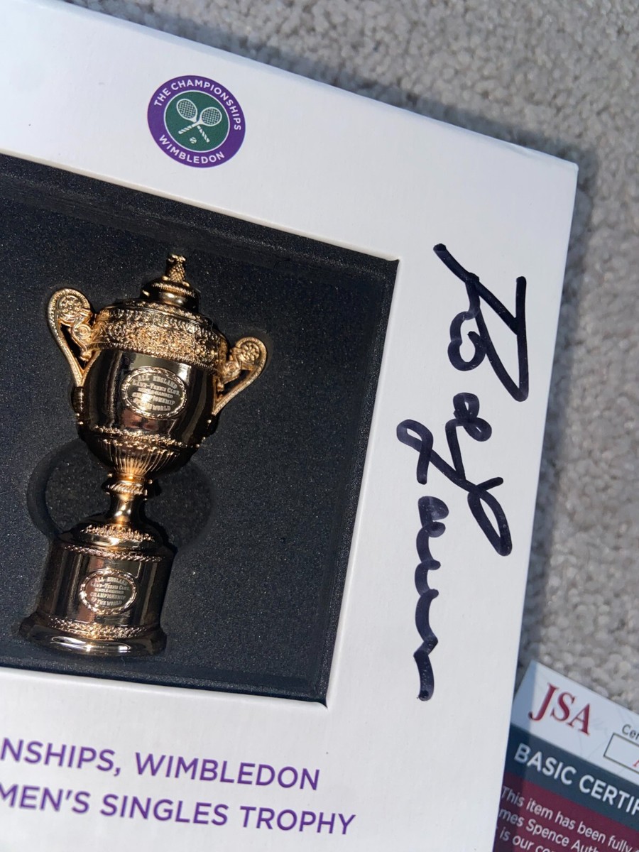 ROD LAVER SIGNED WIMBLEDON REPLICA MINI TROPHY BOX CUP AUSTRALIAN