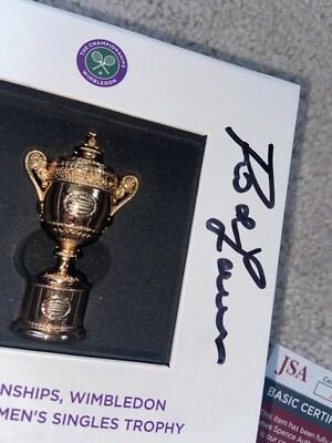 ROD LAVER SIGNED WIMBLEDON REPLICA MINI TROPHY BOX CUP AUSTRALIAN