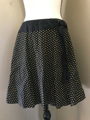 yellow and black polka dot skirt