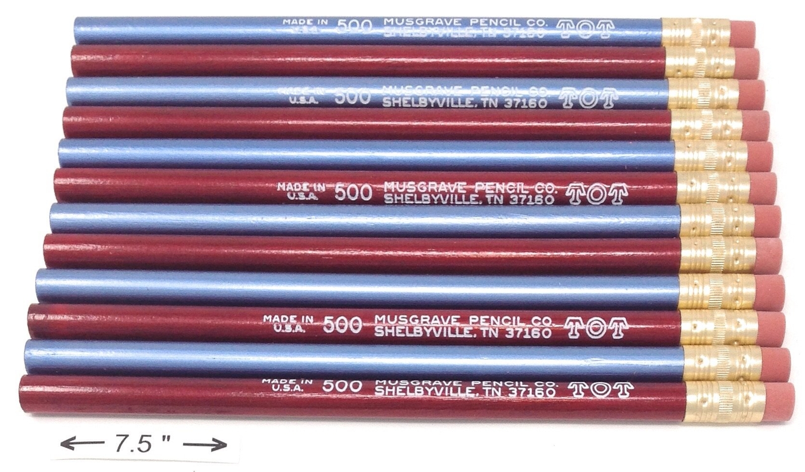 Jumbo Tot Pencil Round 10mm Metallic Blue And Red Med Soft Core package Of 12