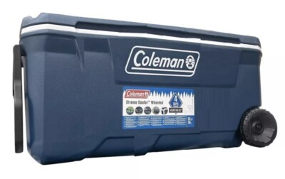 Coleman Xtreme Wheeled 100 QT 94Liter Kühlbox mit Rollen blau 2000037216