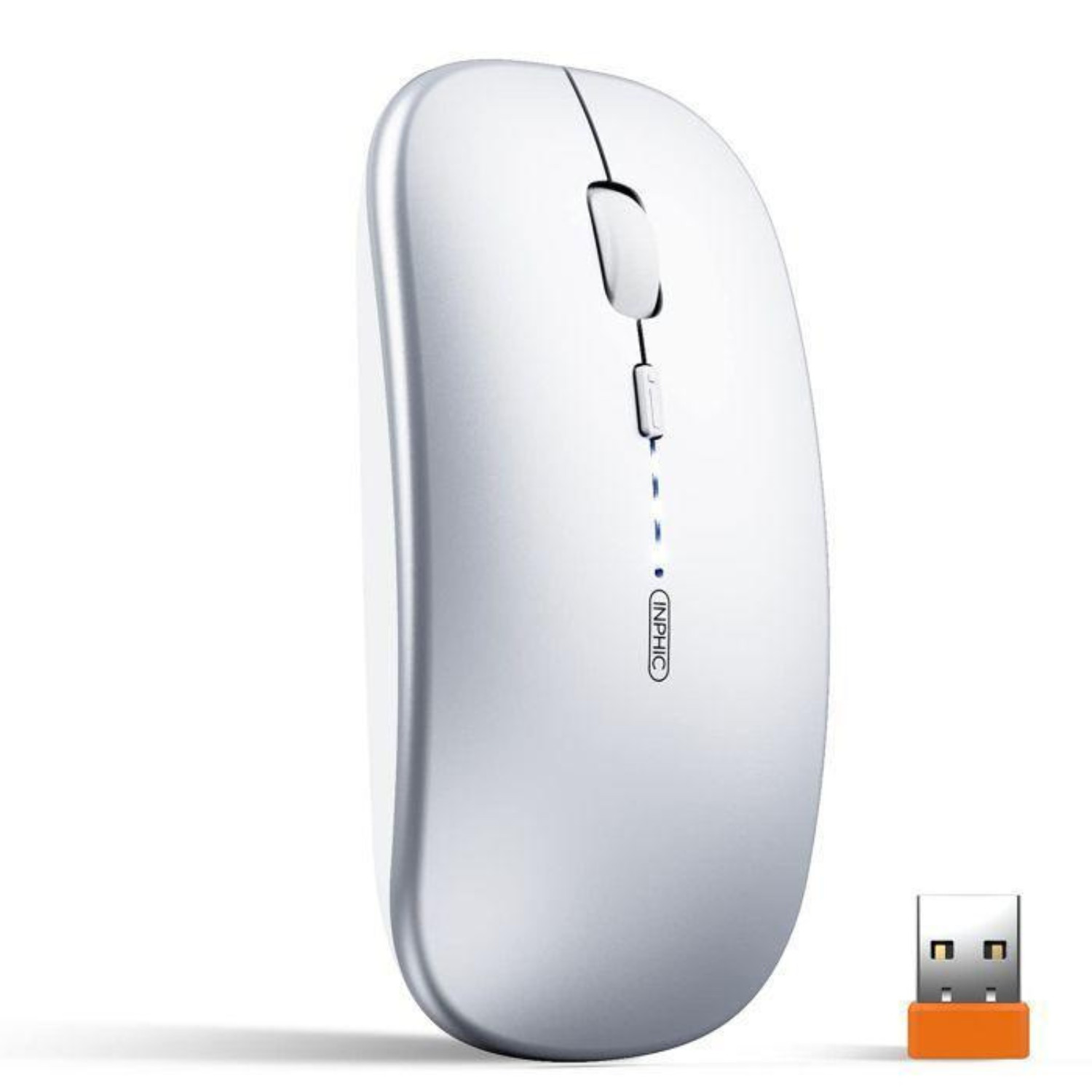Souris silencieuse sans fil finition soft-touch rechargeable par récepteur USB ultra-précis