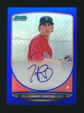 2013 Bowman Chrome PROSPECT AUTOGRAPHS Blue Refractor-HENRY OWENS (Red Sox) /150