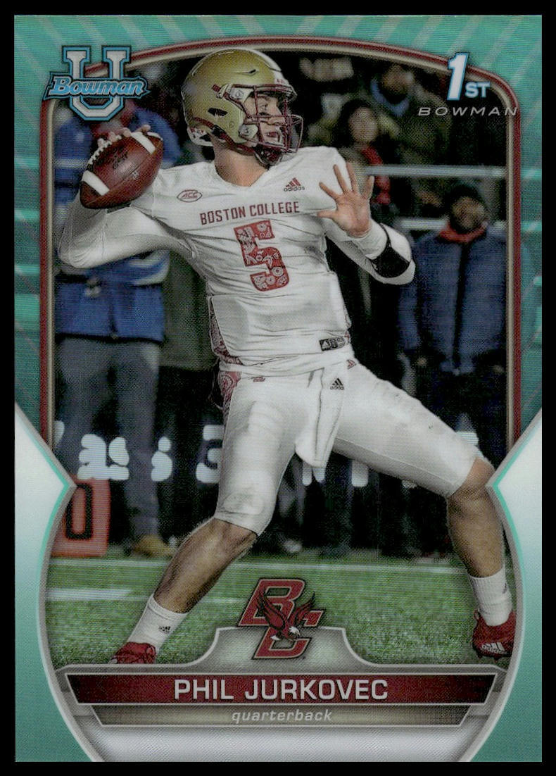 2022 Bowman University Chrome #35 Phil Jurkovec SN /299 aqua wave refractor