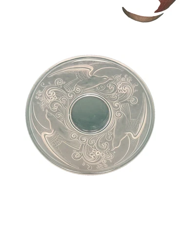 GLOUCESTER by VAL ST LAMBERT Frosted Glass Centerpiece Bowl Seagulls Waves Birds