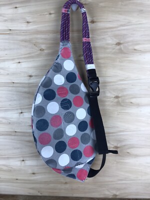Pink Kavu Got Dots Rope Sling Bag Gray Pink Canvas Light  display picture 1