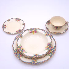 Old Hall Ivory Ware England "Pasadena" Dinnerware cups/saucers/plate $ PER PIECE