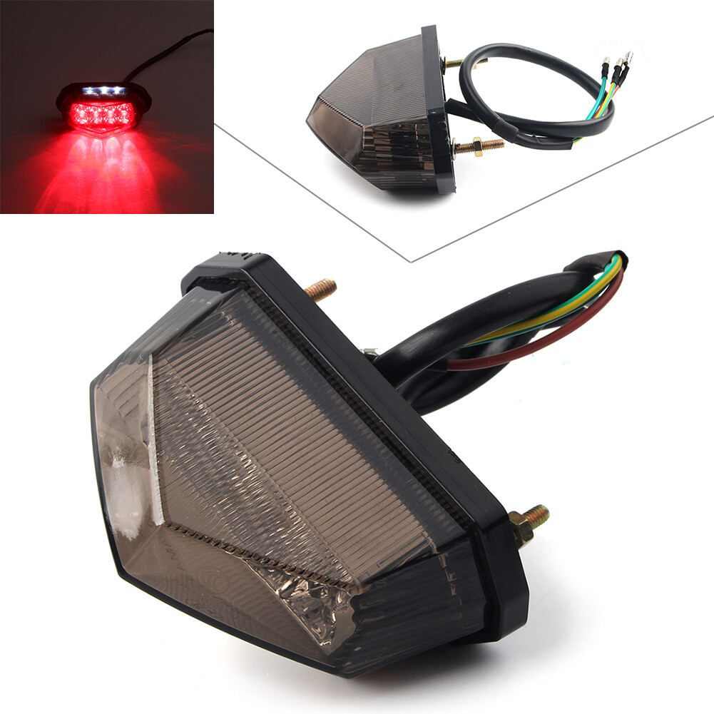 Smoke Lens Amber LED Turn Signal Blinker Universal Motorcycle Motorbike Light
