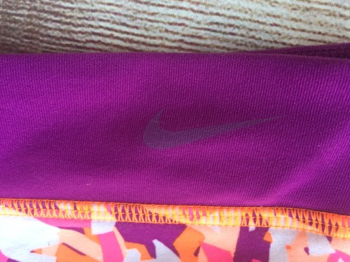 NIKE Dri Fit Girl's Neon Colors Pink Coral Capri Leggings Activewear Size MEDIUM - Picture 2 of 4