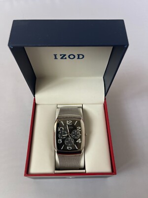 IZOD Men's Stainless Steel Mesh Band Japan Movement Watch | eBay