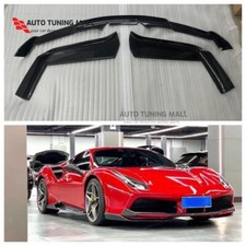 For Ferrari 488 Forge Carbon Fiber Front Bumper Lip Cover Diffuser Nt Style 3pcs